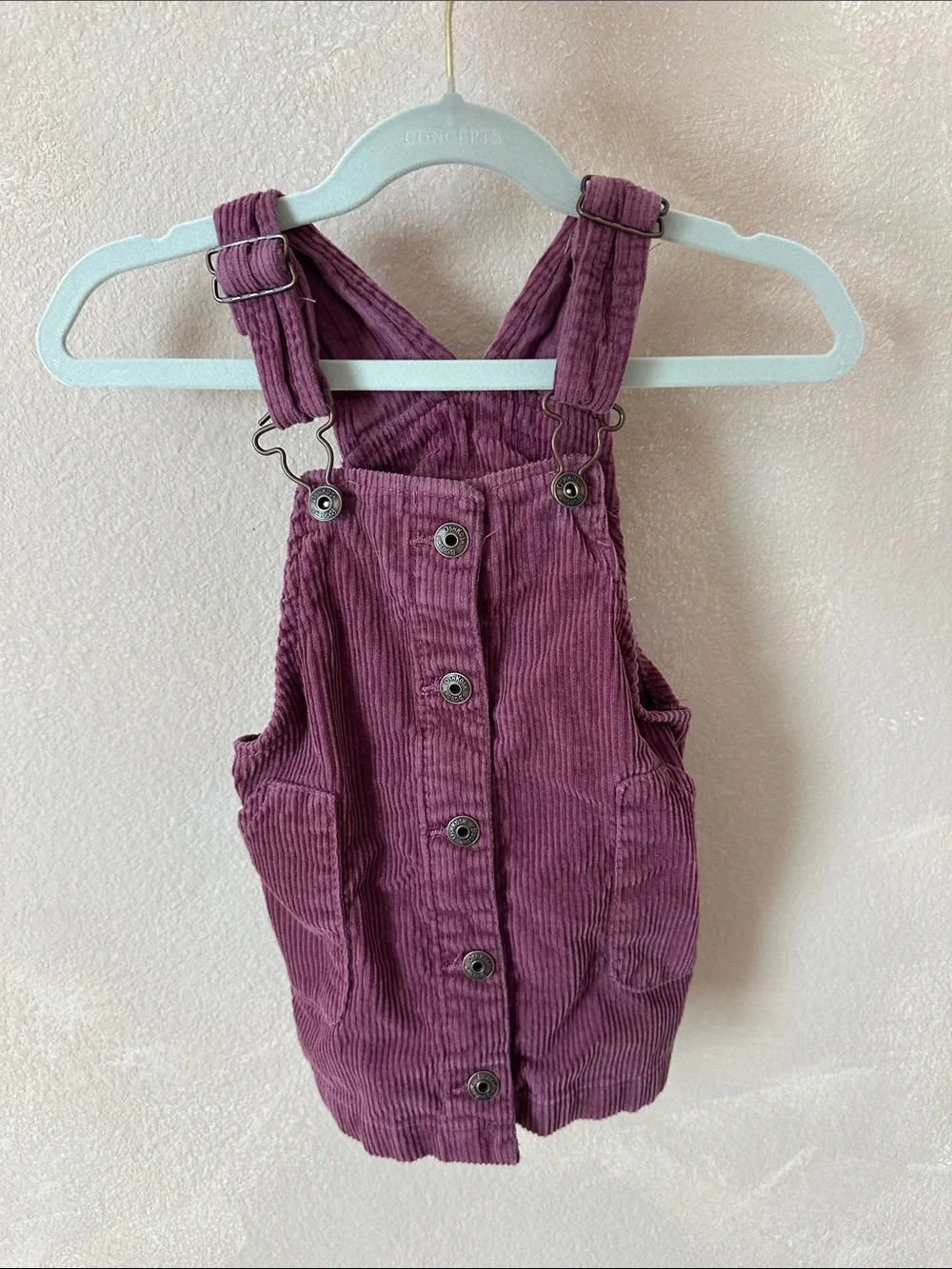OshKosh B'gosh Plum Corduroy Button-Front Kids Overall Dress
